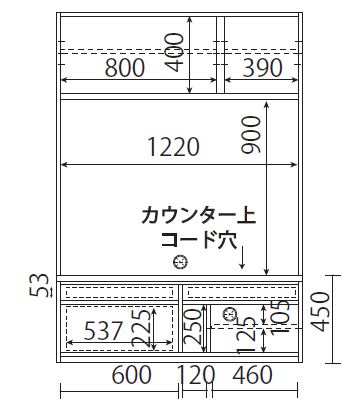 126テレビボードA板扉