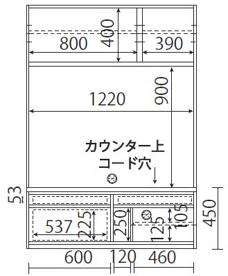 126テレビボードA ガラス扉