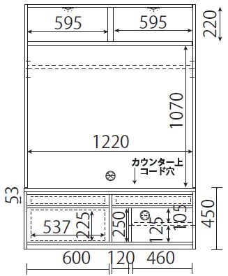 126テレビボードA フラップBR扉