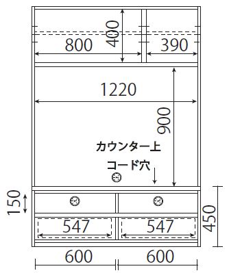 126テレビボードB板扉