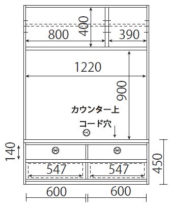 126テレビボードD板扉