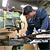 10.家具の取手等を付けるための穴あけなどを加工しています。